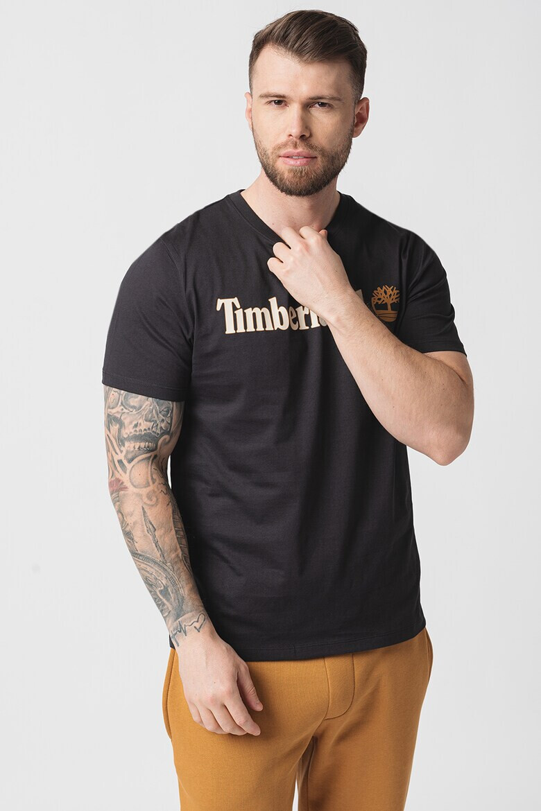 Timberland Тениска Linear с овално деколте и лого - Pepit.bg