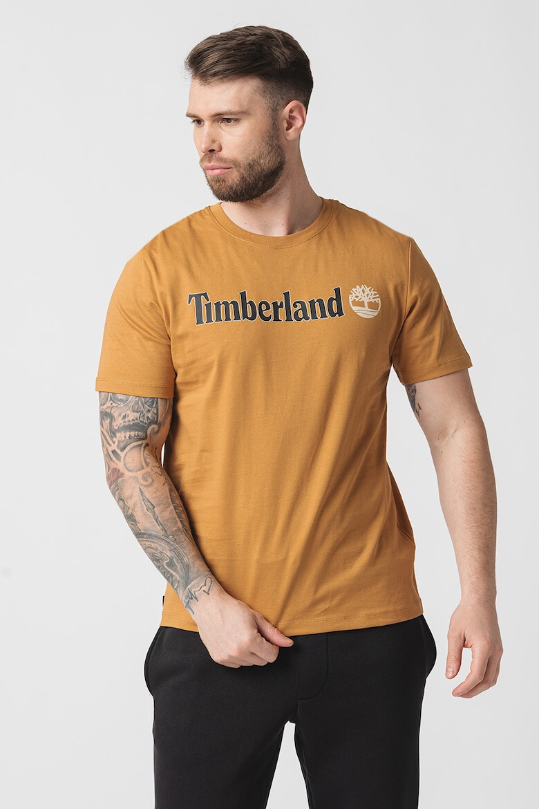 Timberland Тениска Linear с овално деколте и лого - Pepit.bg