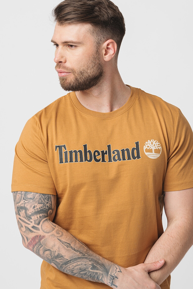 Timberland Тениска Linear с овално деколте и лого - Pepit.bg