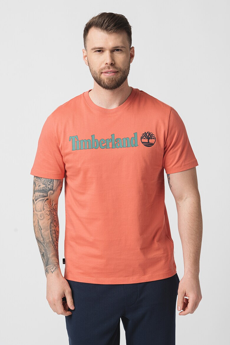 Timberland Тениска Linear с овално деколте и лого - Pepit.bg