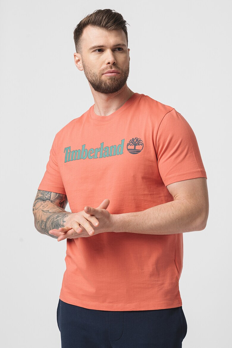 Timberland Тениска Linear с овално деколте и лого - Pepit.bg