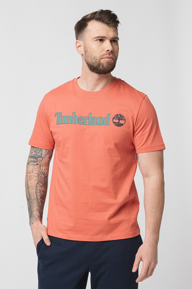 Timberland Тениска Linear с овално деколте и лого - Pepit.bg