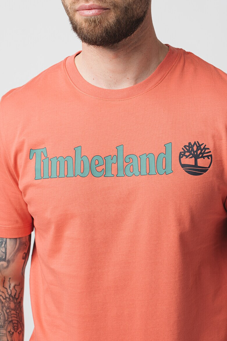 Timberland Тениска Linear с овално деколте и лого - Pepit.bg