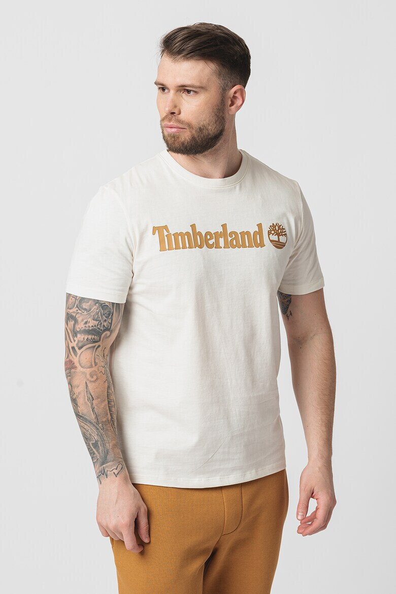 Timberland Тениска Linear с овално деколте и лого - Pepit.bg