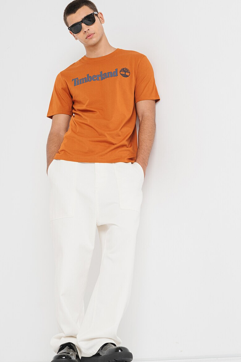 Timberland Тениска Linear с овално деколте и лого - Pepit.bg