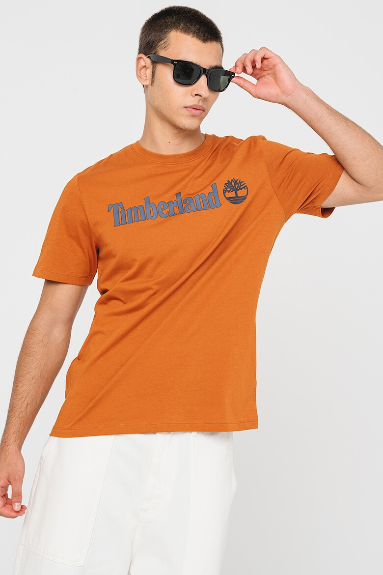 Timberland Тениска Linear с овално деколте и лого - Pepit.bg