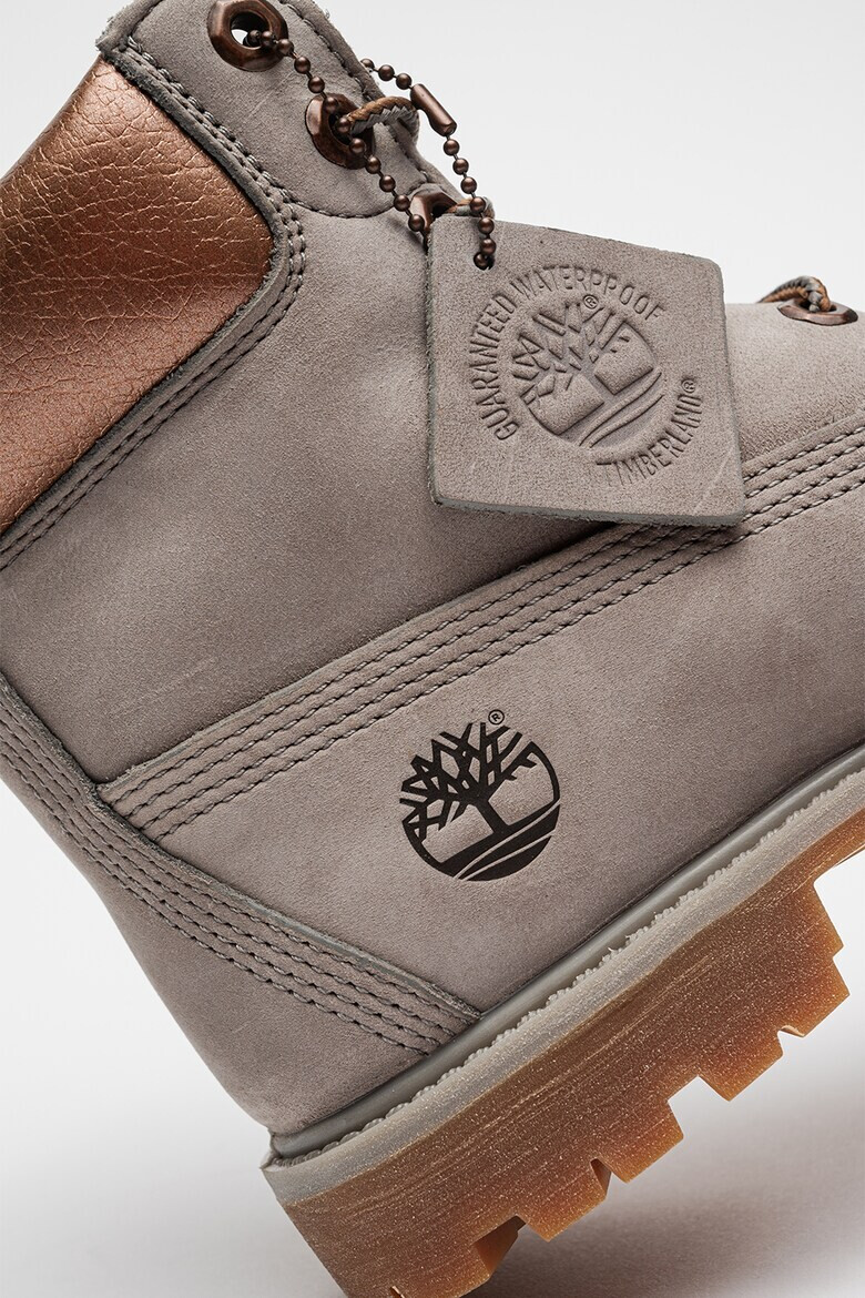 Timberland Велурени ботуши с връзки - Светло кафяво/Бронз - Pepit.bg
