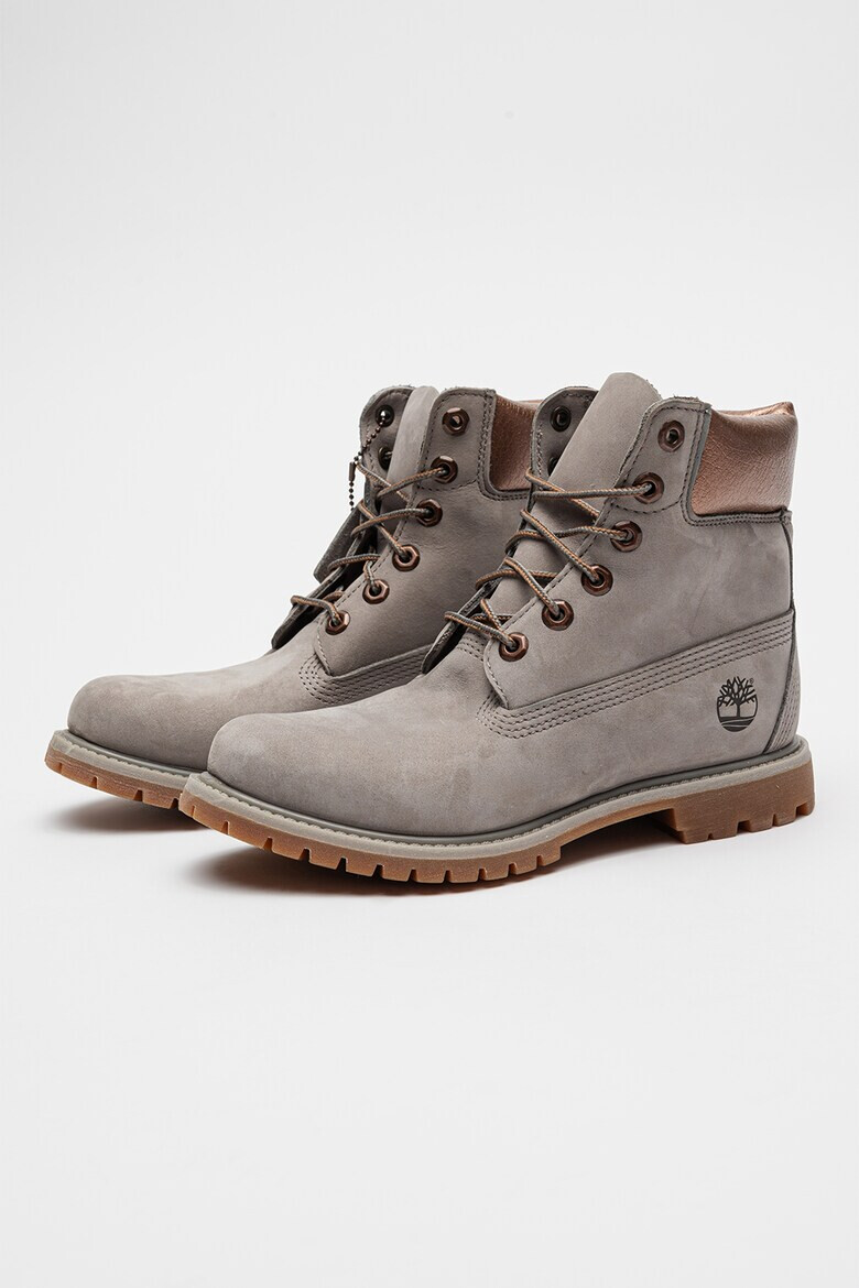 Timberland Велурени ботуши с връзки - Светло кафяво/Бронз - Pepit.bg