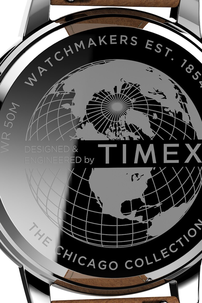 Timex Часовник Chicago с хронограф и кожена каишка - 45 мм - Pepit.bg