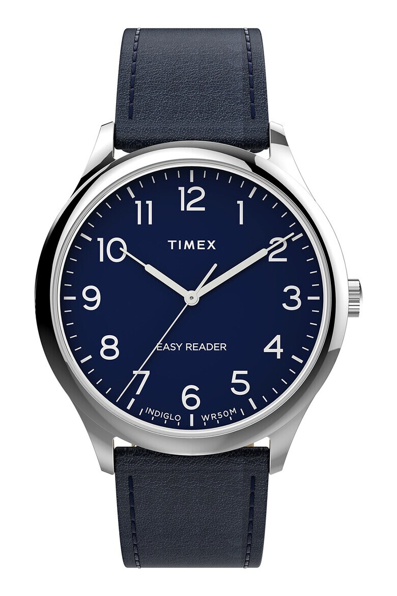 Timex Часовник Easy Reader с кожена каишка - 40 мм - Pepit.bg
