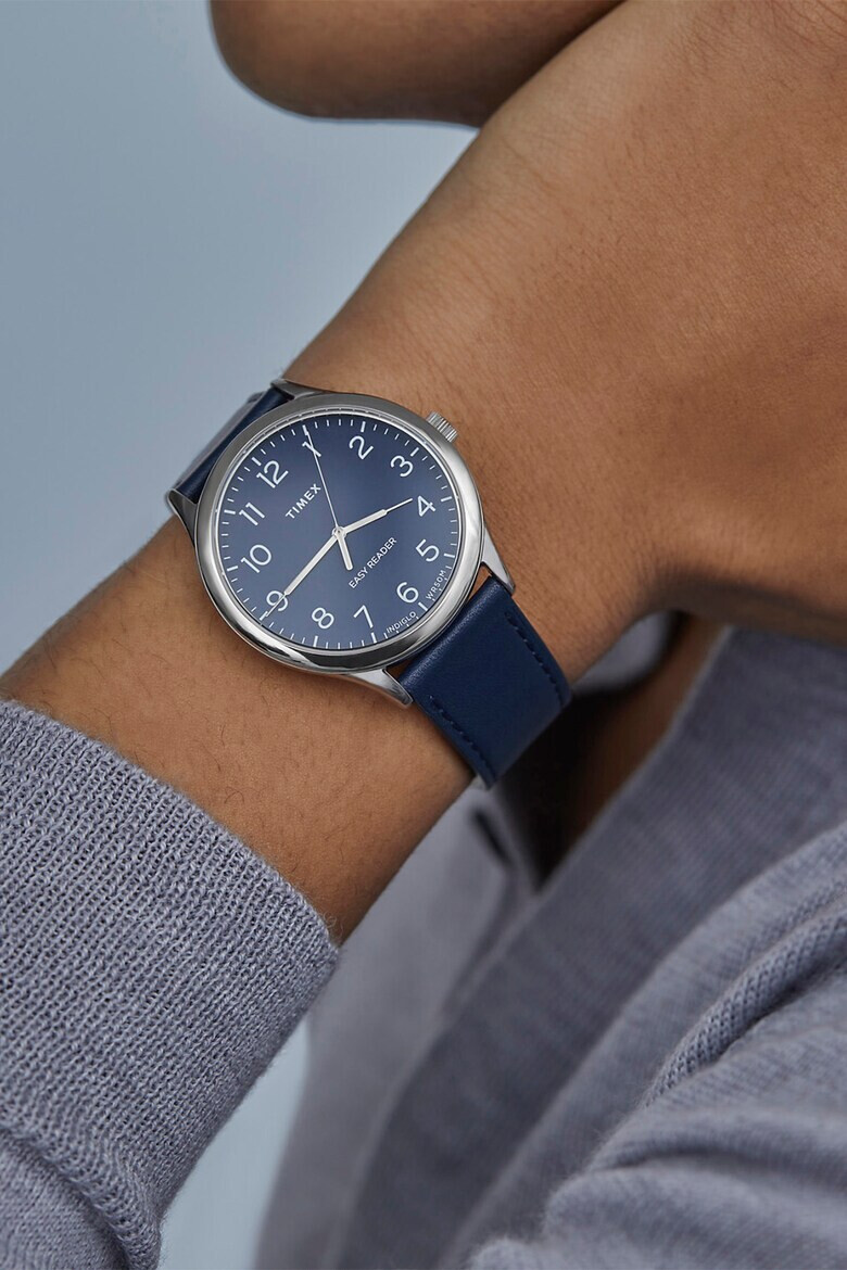 Timex Часовник Easy Reader с кожена каишка - 40 мм - Pepit.bg