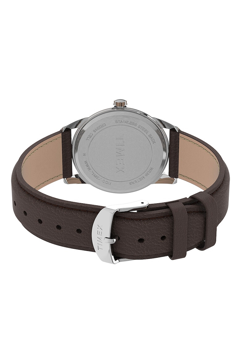 Timex Овален часовник Easy Reader с кожена каишка - 38 мм - Pepit.bg
