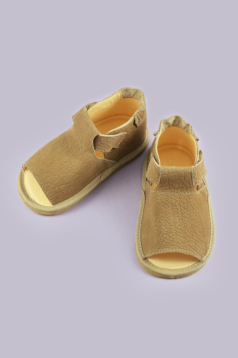TINY TOES Кожени сандали с релефно лого - Pepit.bg
