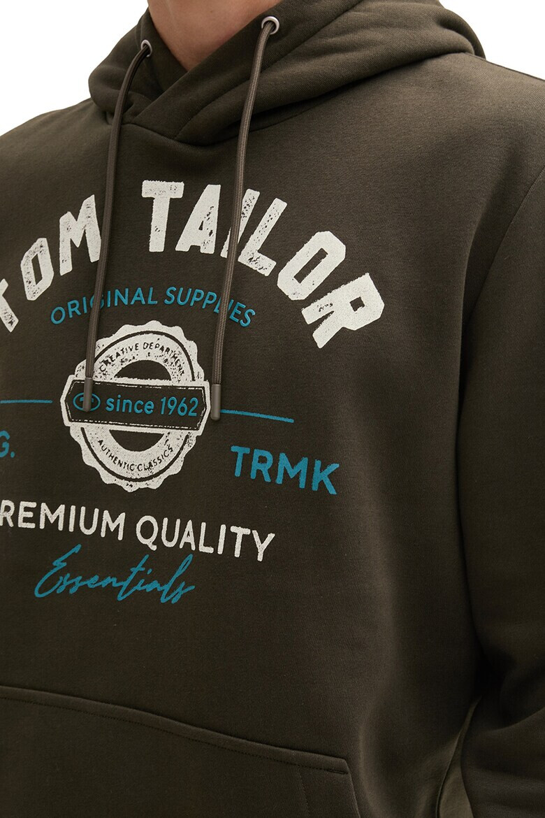 Tom Tailor Худи с лого - Бял/Каки/Син - Pepit.bg