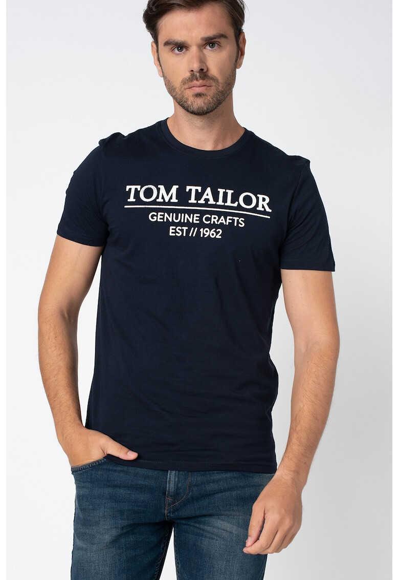 Tom Tailor Тениска с овално деколте и лого - Pepit.bg