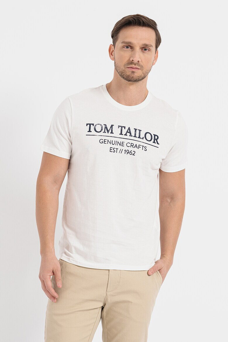 Tom Tailor Тениска с овално деколте и лого - Pepit.bg