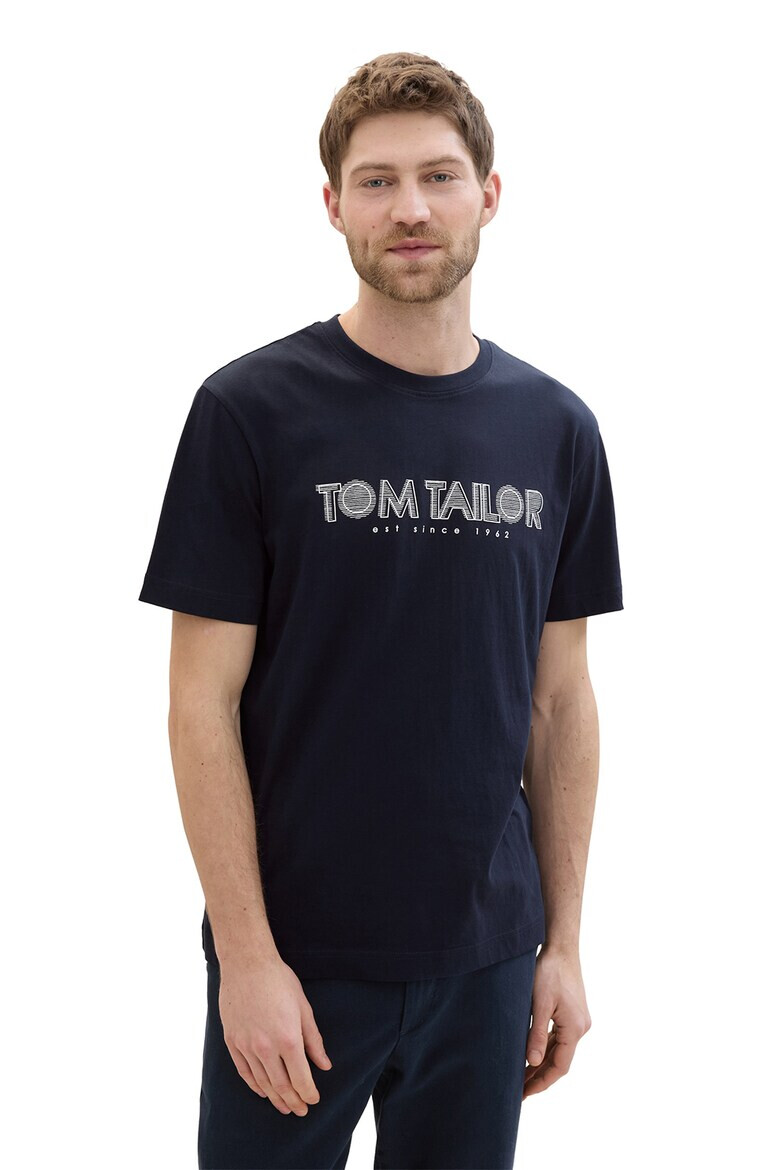 Tom Tailor Тениска с овално деколте и лого - Pepit.bg