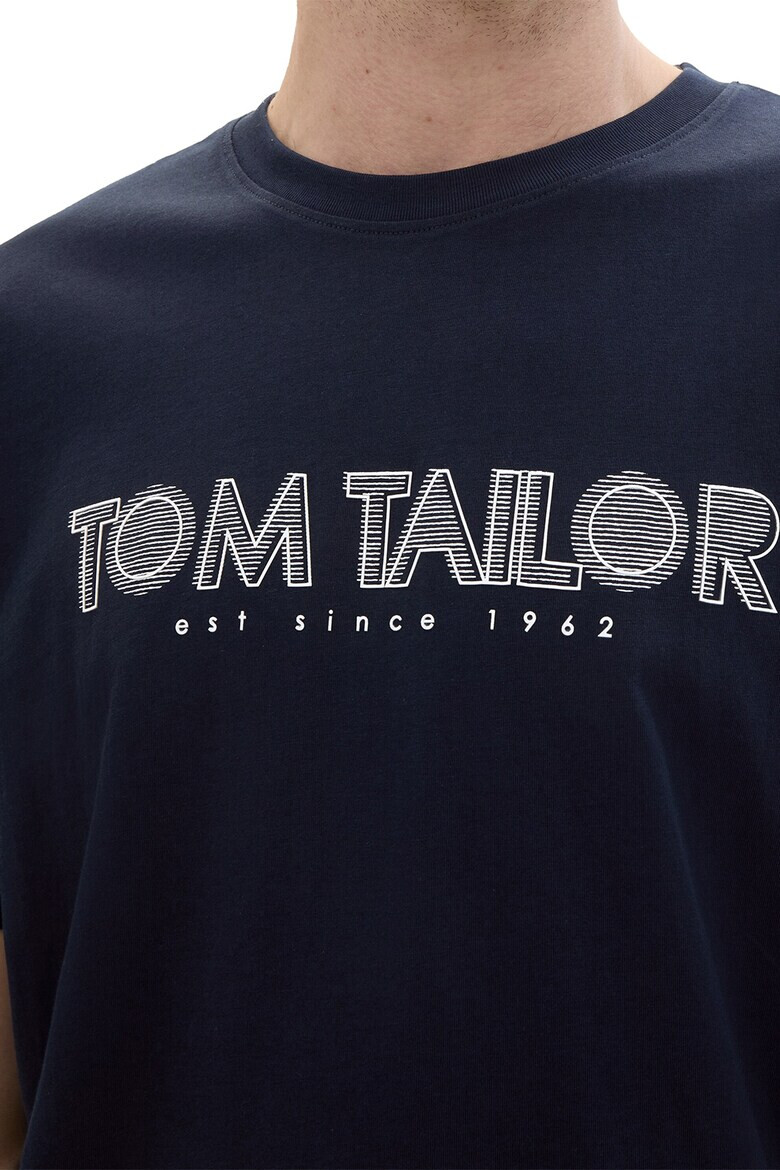 Tom Tailor Тениска с овално деколте и лого - Pepit.bg