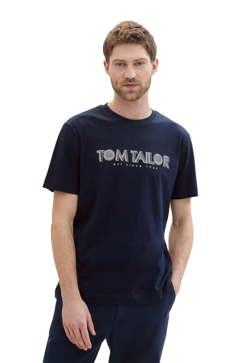Tom Tailor Тениска с овално деколте и лого - Pepit.bg