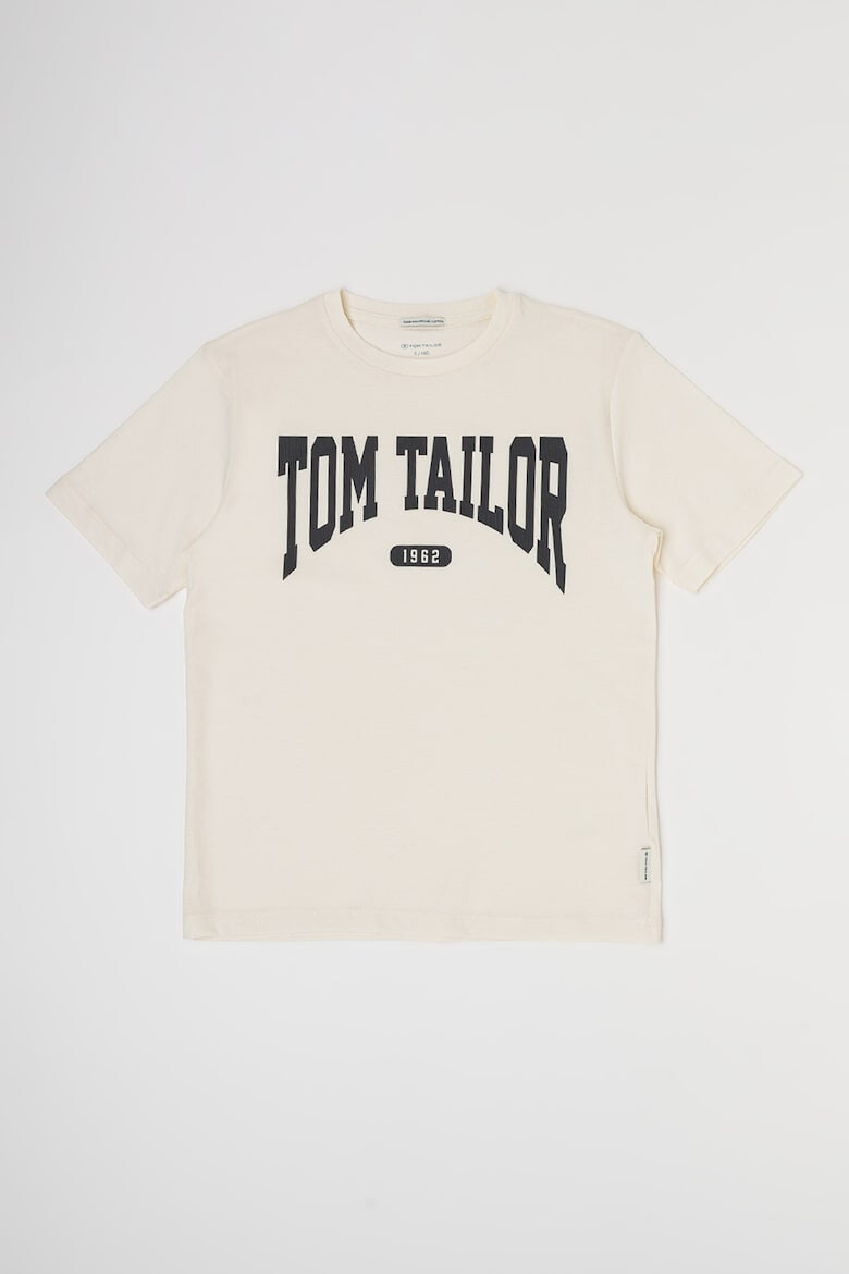 Tom Tailor Тениска с овално деколте и лого - Pepit.bg