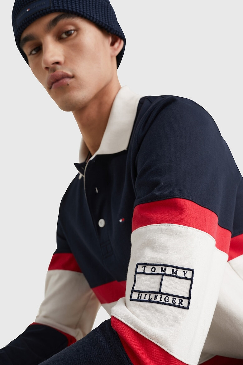 Tommy Hilfiger Блуза с яка и цветен блок - Pepit.bg