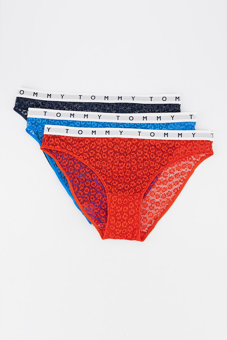 Tommy Hilfiger Дантелени бикини с лого - 3 чифта - Pepit.bg