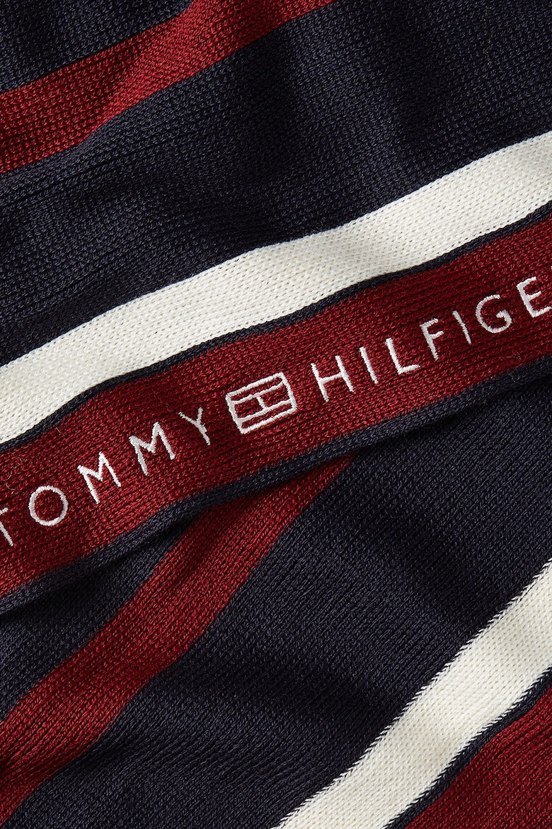 Tommy Hilfiger Десениран шал с вълна с ресни - Pepit.bg