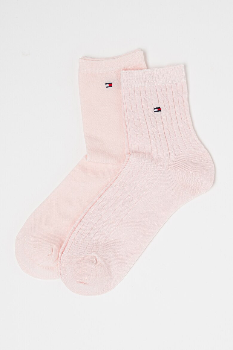 Tommy Hilfiger Дълги чорапи с плетка осморка - 2 чифта - Pepit.bg