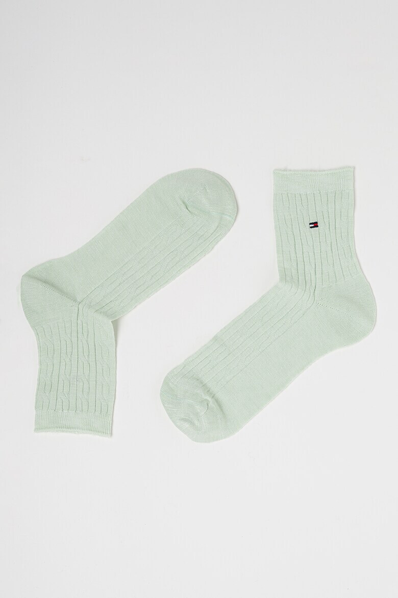 Tommy Hilfiger Дълги чорапи с плетка осморка - 2 чифта - Pepit.bg