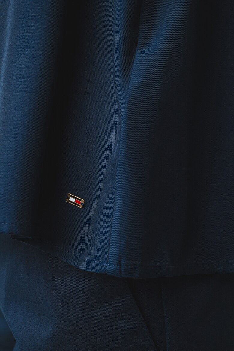 Tommy Hilfiger Ефирна блуза с шпиц - Тъмносин - Pepit.bg