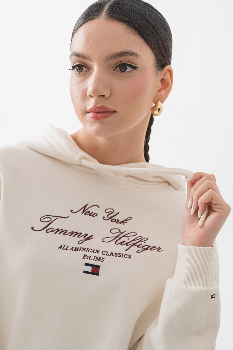 Tommy Hilfiger Худи с лого - Бордо/Слонова кост - Pepit.bg