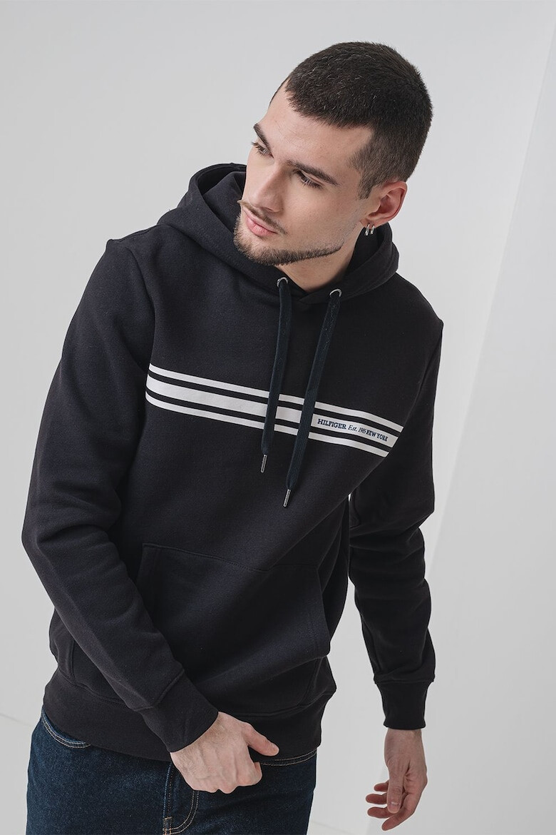Tommy Hilfiger Худи с памук - Черен/Мръснобял - Pepit.bg