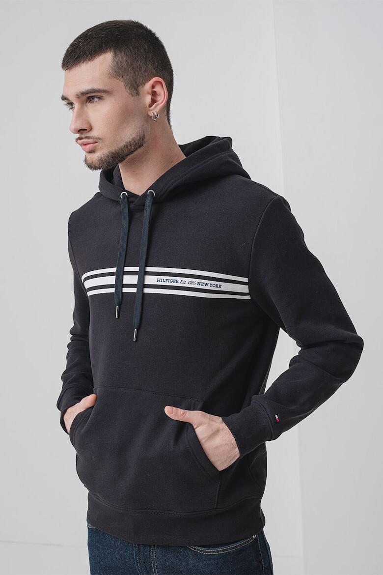 Tommy Hilfiger Худи с памук - Черен/Мръснобял - Pepit.bg