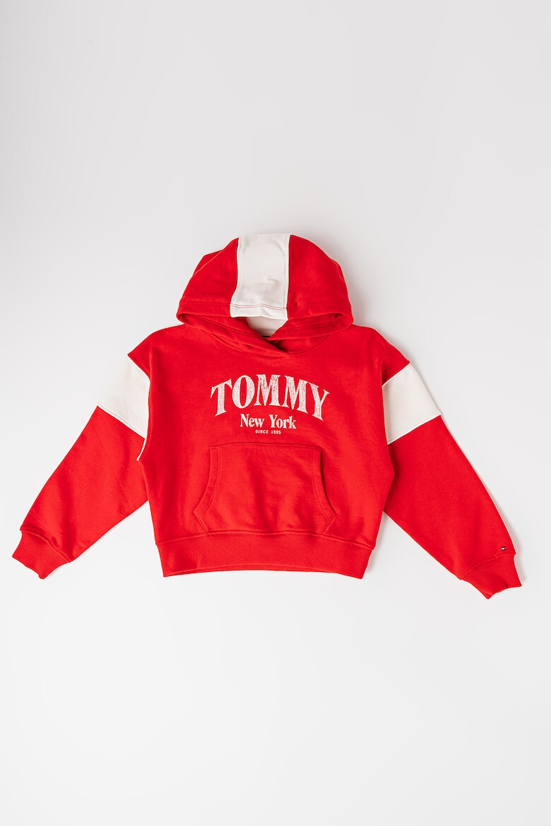 Tommy Hilfiger Худи с памук с лого - Червен/Бял - Pepit.bg