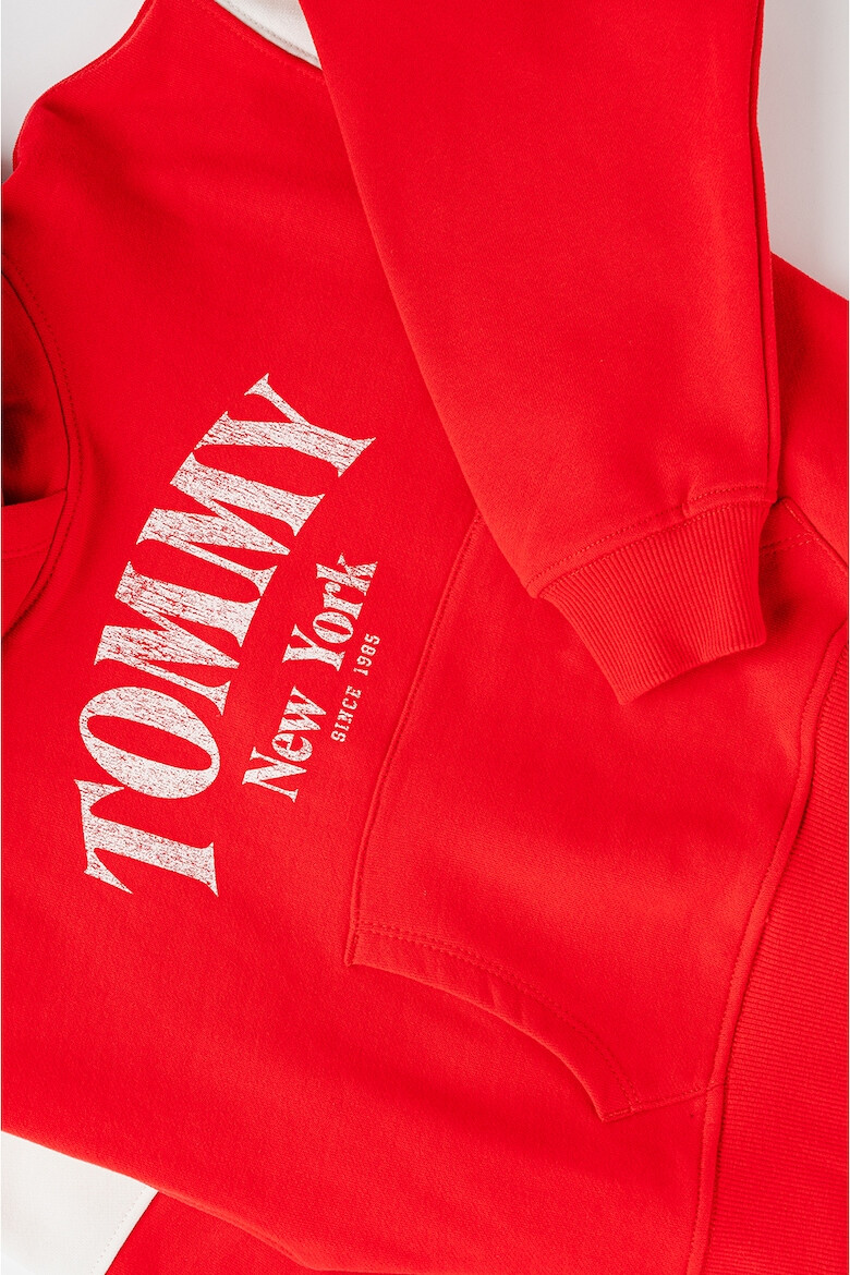 Tommy Hilfiger Худи с памук с лого - Червен/Бял - Pepit.bg