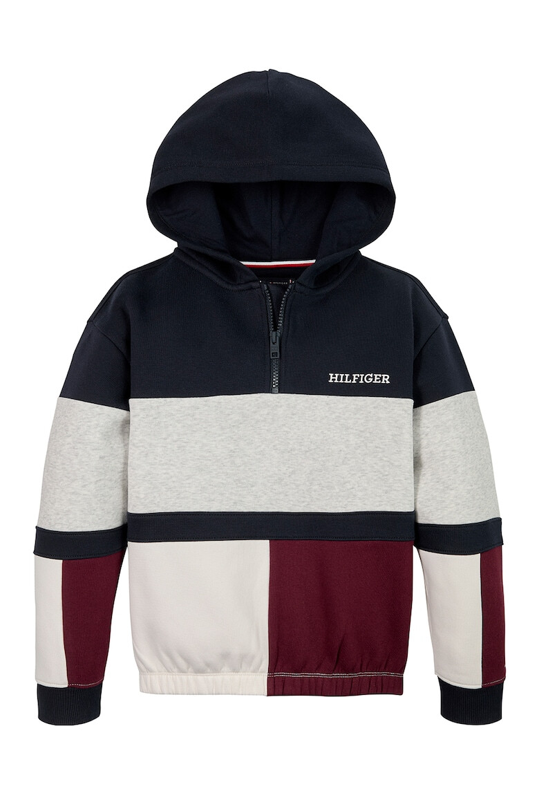 Tommy Hilfiger Худи с цветен блок и къс цип - Pepit.bg