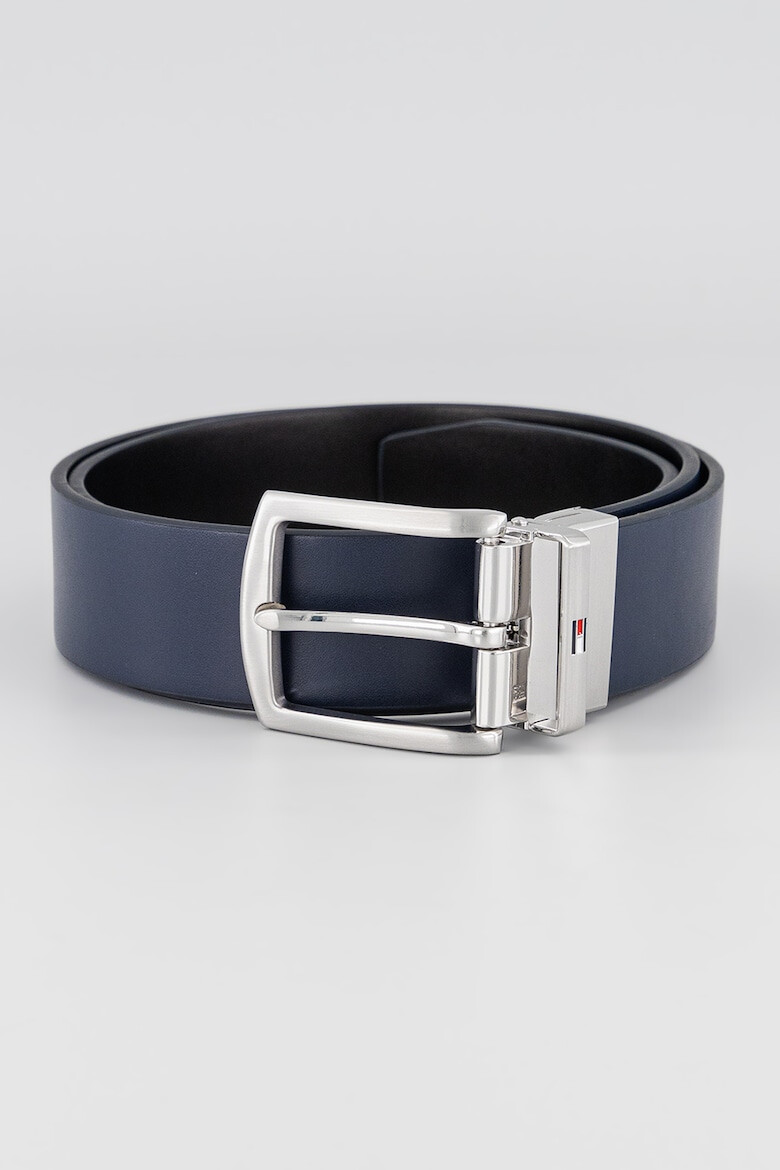 Tommy Hilfiger Двулицев кожен колан Denton - Черен/Тъмносин - Pepit.bg