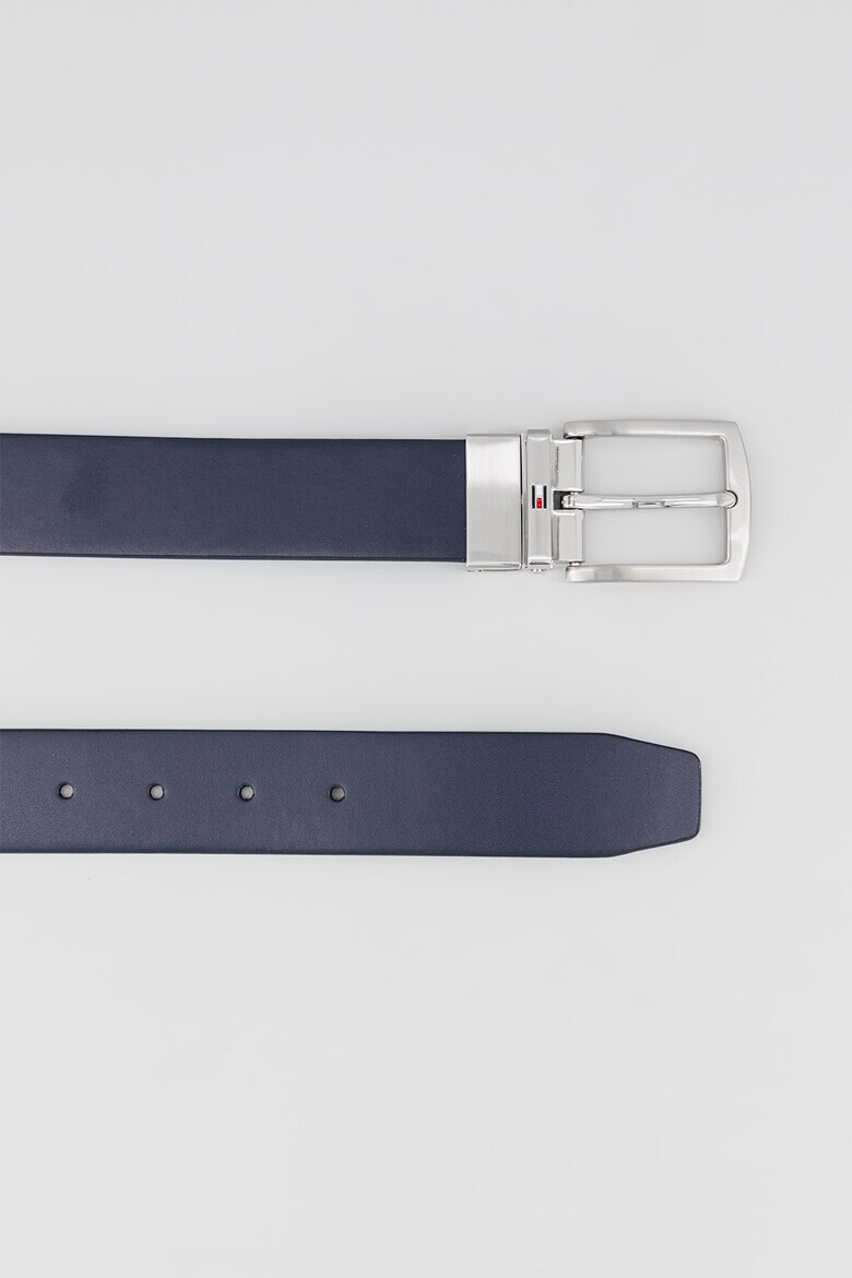 Tommy Hilfiger Двулицев кожен колан Denton - Черен/Тъмносин - Pepit.bg