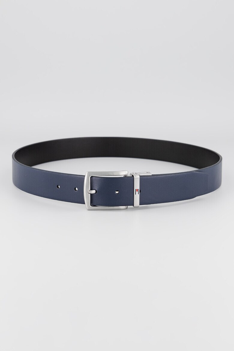 Tommy Hilfiger Двулицев кожен колан Denton - Черен/Тъмносин - Pepit.bg