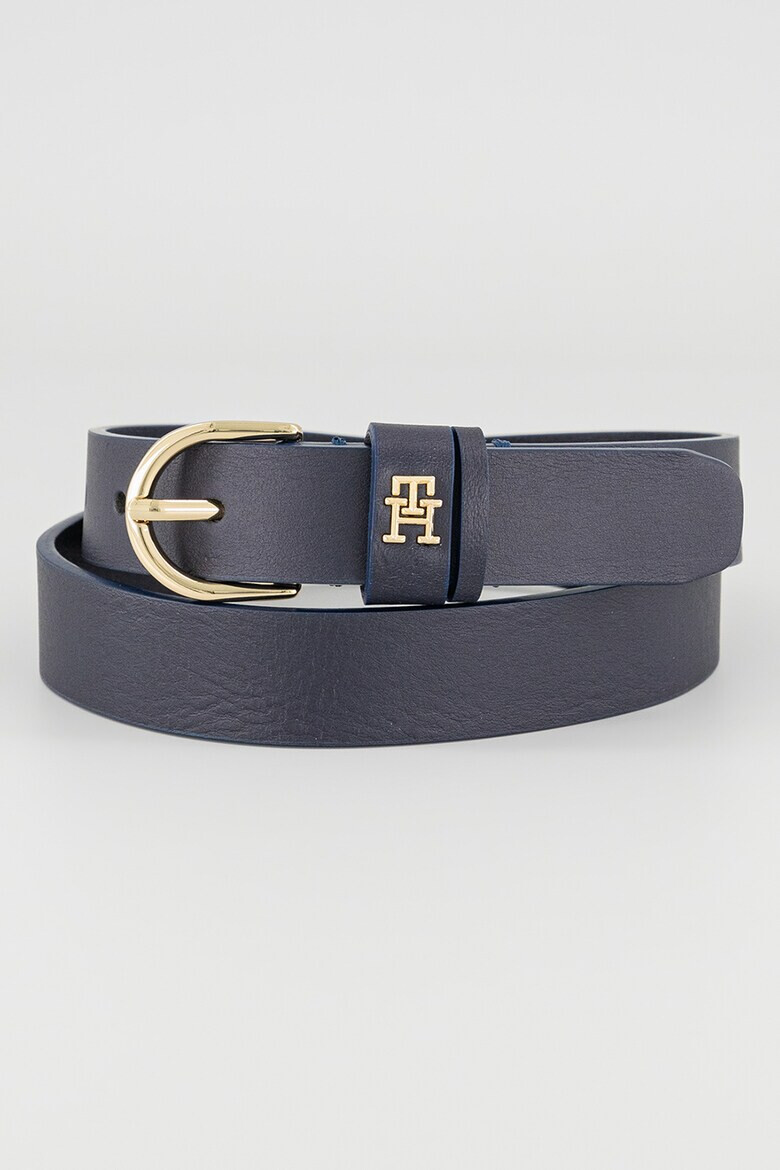 Tommy Hilfiger Кожен колан Essential с лого - Тъмносин - Pepit.bg