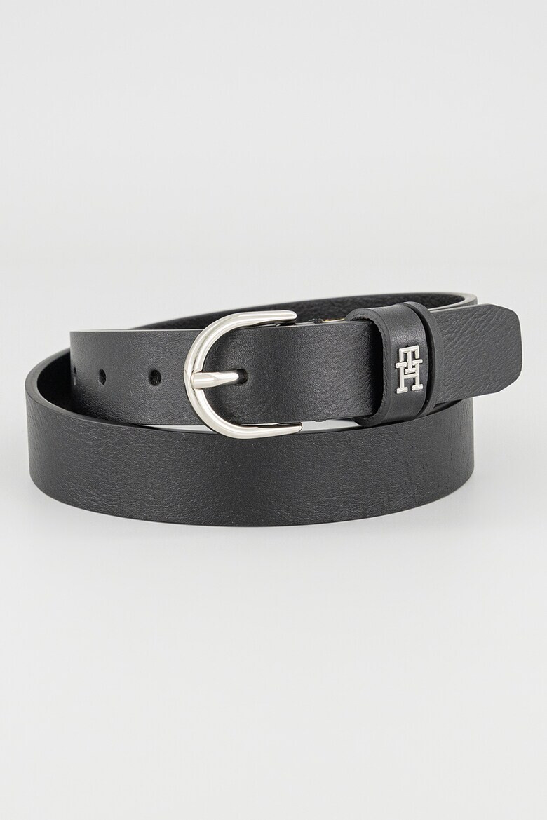 Tommy Hilfiger Кожен скини колан с лого - Черен - Pepit.bg