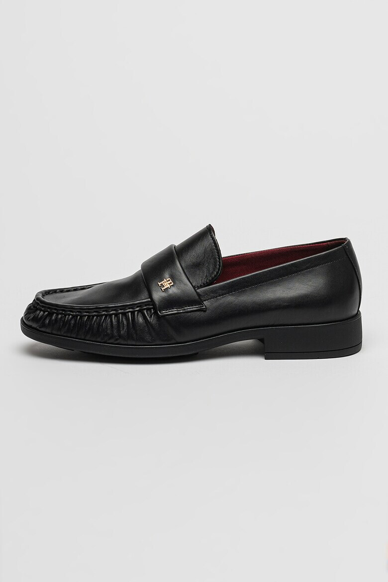 Tommy Hilfiger Кожени мокасини с монограм - Черен - Pepit.bg