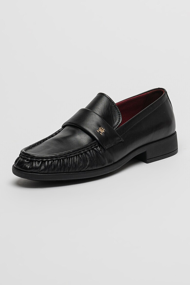 Tommy Hilfiger Кожени мокасини с монограм - Черен - Pepit.bg