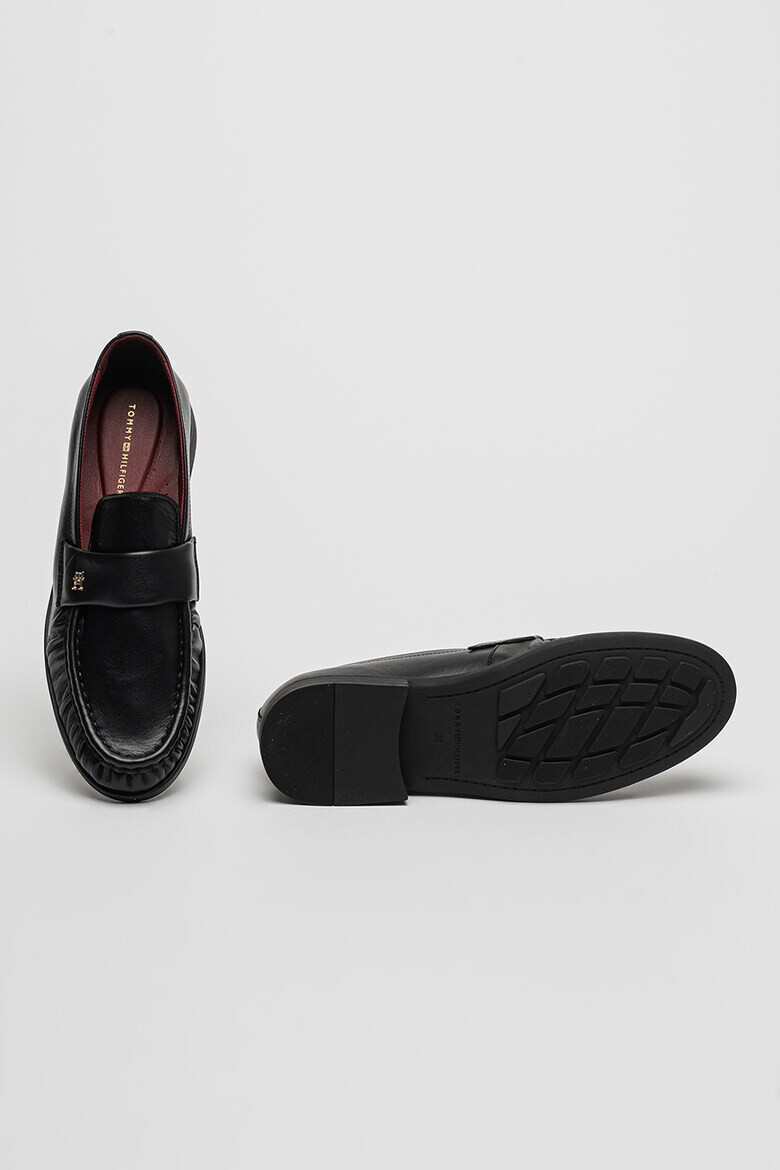 Tommy Hilfiger Кожени мокасини с монограм - Черен - Pepit.bg