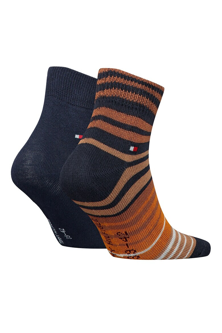 Tommy Hilfiger Къси чорапи с райе и без шарка - 2 чифта - Pepit.bg