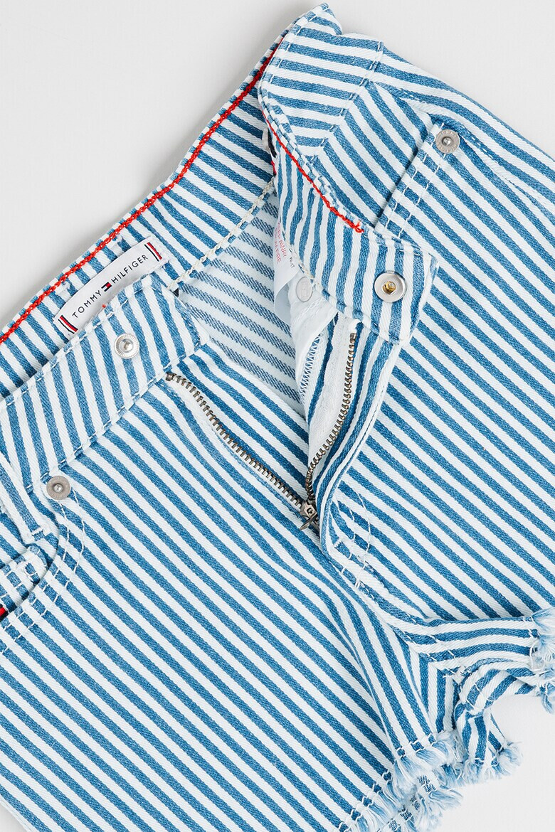 Tommy Hilfiger Къси дънки на райе - Бял/Тъмносин - Pepit.bg