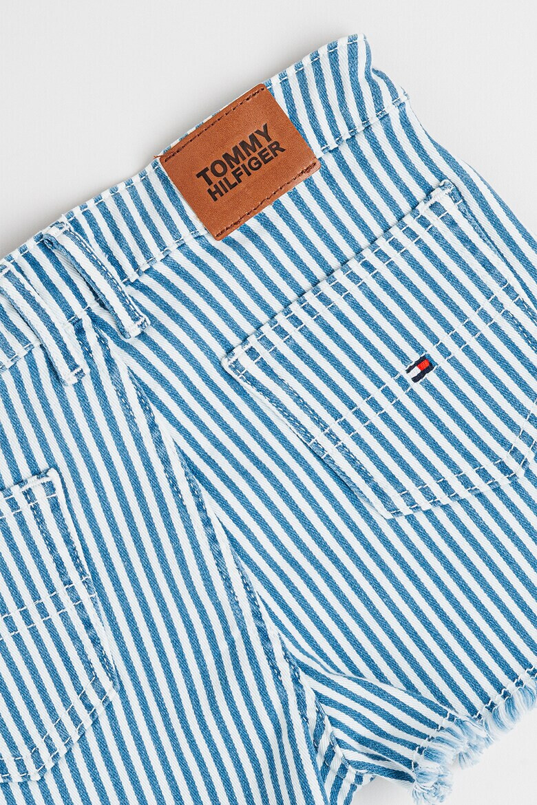 Tommy Hilfiger Къси дънки на райе - Бял/Тъмносин - Pepit.bg