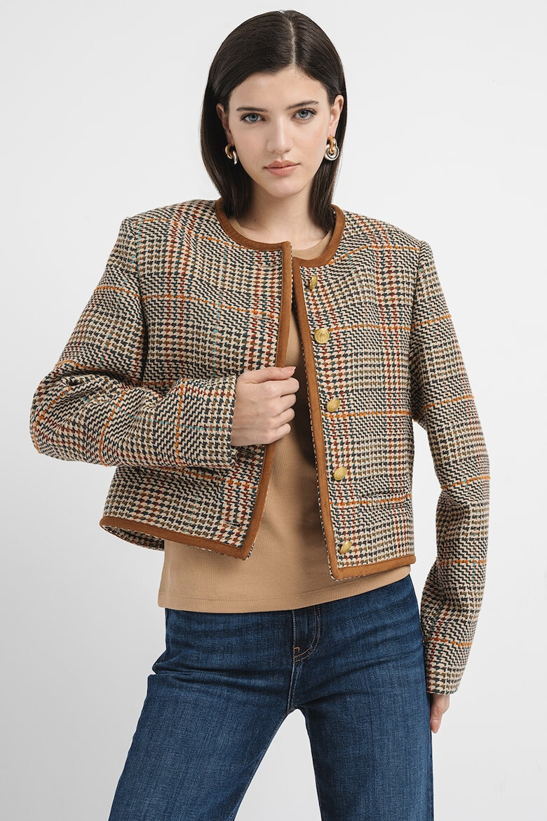 Tommy Hilfiger Късо сако на каре - Червен/Кафяв/Бежов - Pepit.bg