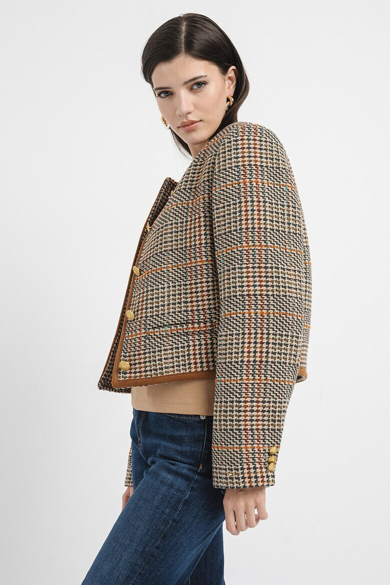 Tommy Hilfiger Късо сако на каре - Червен/Кафяв/Бежов - Pepit.bg