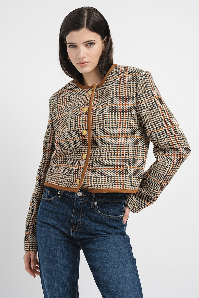 Tommy Hilfiger Късо сако на каре - Червен/Кафяв/Бежов - Pepit.bg